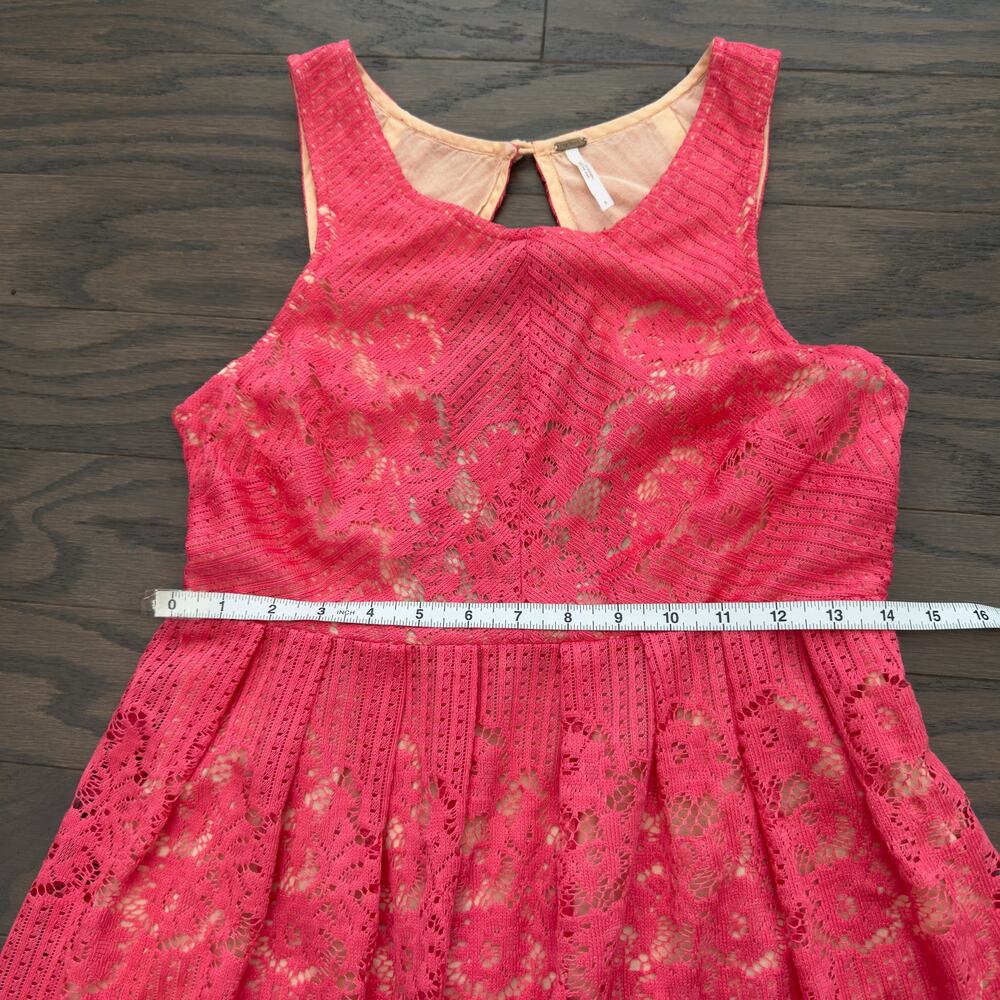 Free People Lace Rocco Dress Dusty Rose Pink cut out Backless mini dress cutout - Picture 14 of 15